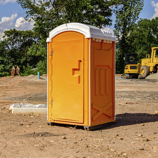 how often are the portable restrooms cleaned and serviced during a rental period in Henderson County